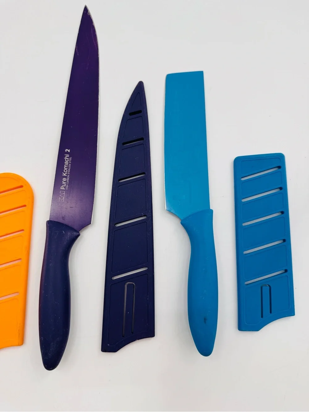 Kai Pure Komachi 5pc Knife Set Kitchen Knives Used Child Safe W Covers Cooking
